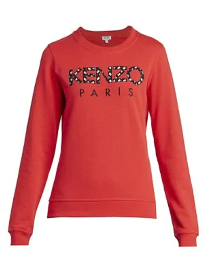 Shop Kenzo Classic Logo Sweatshirt In Medium Red