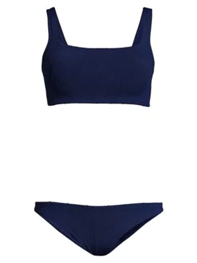 Shop Hunza G Xandra 2-piece Bikini Set In Navy Nile