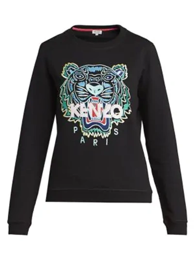 Shop Kenzo Slim-fit Classic Sweatshirt In Black