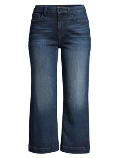 Shop Jen7 By 7 For All Mankind Crop Wide-leg Jeans In Cambridge Dark