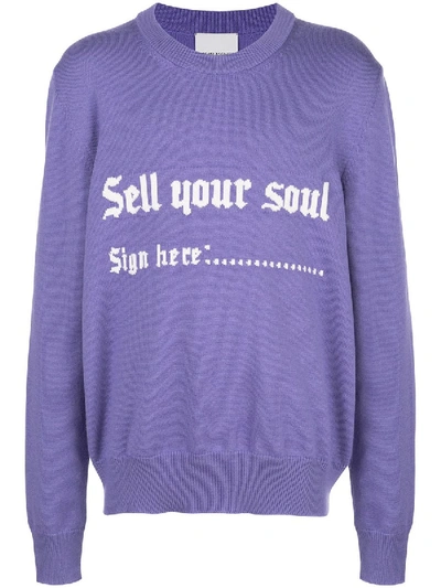Shop Nasaseasons Sell Your Soul Intarsia Sweater In Purple