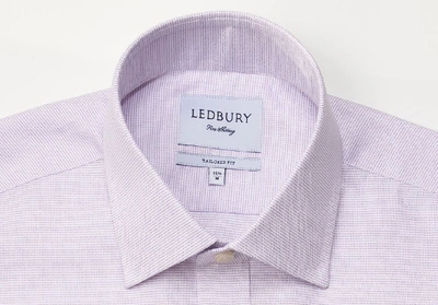 Shop Ledbury Men's Lavender Freeman Oxford Dress Shirt Lavender Purple Cotton