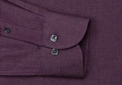 Shop Ledbury Men's Plum Morris Brushed Casual Shirt Plum Purple Cotton