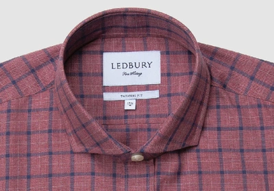 Shop Ledbury Men's Currant Wiltsie Check Casual Shirt Cotton