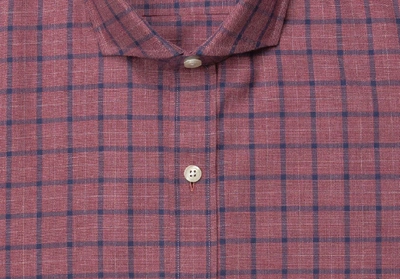 Shop Ledbury Men's Currant Wiltsie Check Casual Shirt Cotton