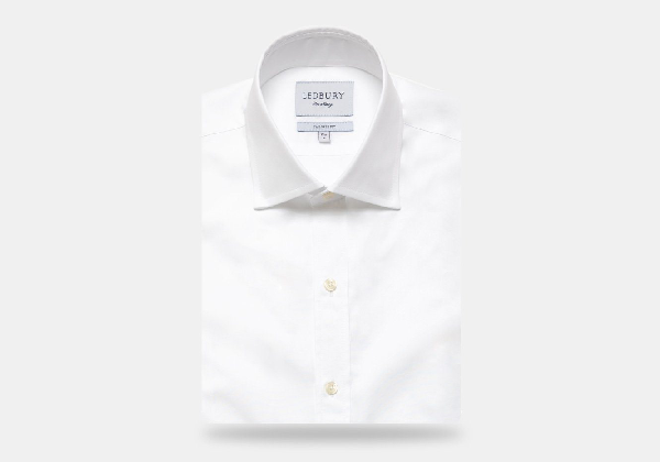 men's white poplin dress shirt