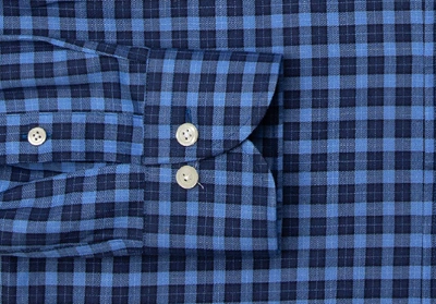 Shop Ledbury Men's Blue Tucker Check Casual Shirt Cotton