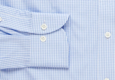 Shop Ledbury Men's Blue Gingham Poplin Dress Shirt Cotton