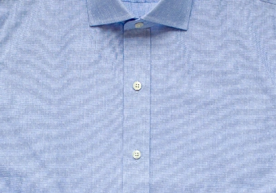 Shop Ledbury Men's Blue Loren Dotted Dress Shirt Classic Cotton