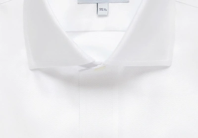 Shop Ledbury Men's White Fine Twill Spread Dress Shirt Cotton
