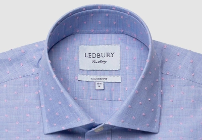 Shop Ledbury Men's Clairwood Fil Coupe Dress Shirt Light Blue Cotton