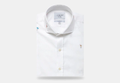 Shop Ledbury Men's Beach Jacquard Casual Shirt White Classic Cotton