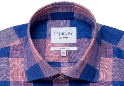 Shop Ledbury Men's Blue Bostwick Chambray Casual Shirt Cotton