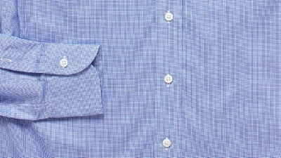 Shop Ledbury Men's Blue Easley Houndstooth Dress Shirt