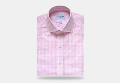 Shop Ledbury Men's Berry Quinton Check Dress Shirt Cotton