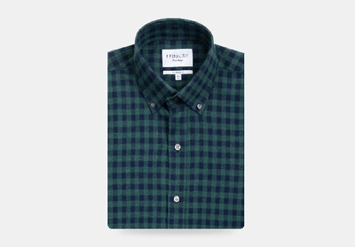 Shop Ledbury Men's Forest Maxwell Check Casual Shirt Forest Green Cotton