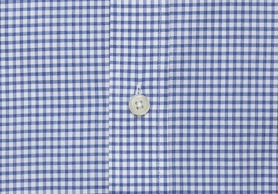 Shop Ledbury Men's Navy Blue Reed Check Dress Shirt Classic Cotton