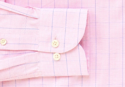 Shop Ledbury Men's Pink Tauton Check Dress Shirt Cotton