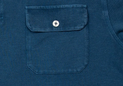 Shop Ledbury Men's Airforce Blue Short Sleeve Stillwater Polo Shirt Cotton