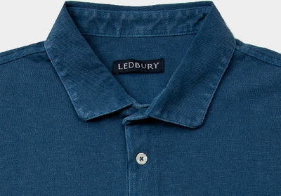 Shop Ledbury Men's Airforce Blue Short Sleeve Stillwater Polo Shirt Cotton