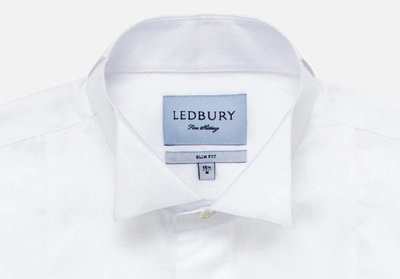 Shop Ledbury Men's Regent Wing Collar Tuxedo Shirt White Cotton