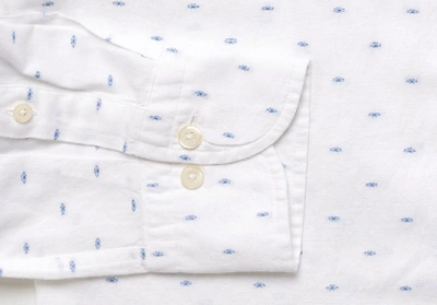 Shop Ledbury Men's Blue Allenhurst Dotted Casual Shirt Classic Cotton/linen