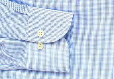 Shop Ledbury Men's Navy Blue Fairlake Check Dress Shirt Cotton