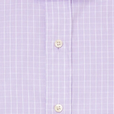 Shop Ledbury Men's Lilac Mcbride Check Dress Shirt Lilac Purple Cotton