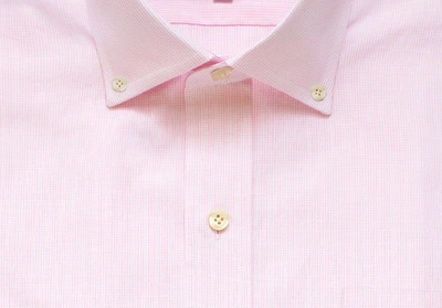 Shop Ledbury Men's Pink Fairlake Check Dress Shirt Cotton