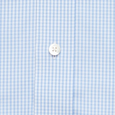 Shop Ledbury Men's Light Blue Gingham Poplin Dress Shirt Cotton