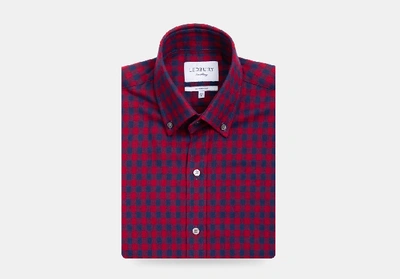 Shop Ledbury Men's Red Maxwell Check Casual Shirt Cotton