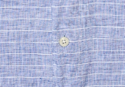 Shop Ledbury Men's Blue Short Sleeve Tremont Stripe Linen Casual Shirt Cotton/linen