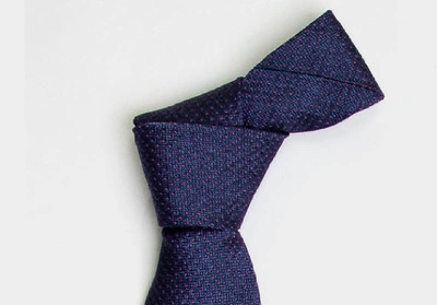 Shop Ledbury Men's Navy Blue Tilbury Tie Silk