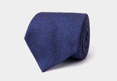 Shop Ledbury Men's Navy Blue Tilbury Tie Silk