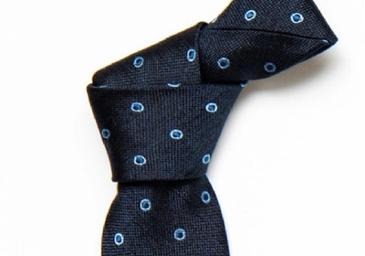 Shop Ledbury Men's Navy Blue Bateman Tie Silk