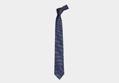 Shop Ledbury Men's Navy Blue Fischer Tie Silk