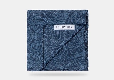Shop Ledbury Men's Deep Blue Hedrick Pocket Square Linen