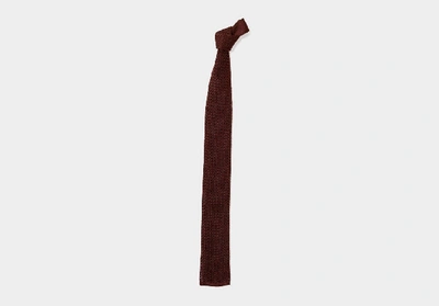 Shop Ledbury Men's Burgundy Harlow Knit Tie Silk