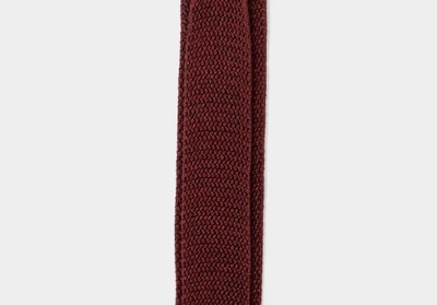 Shop Ledbury Men's Burgundy Harlow Knit Tie Silk