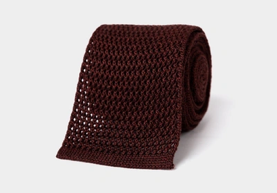 Shop Ledbury Men's Burgundy Harlow Knit Tie Silk