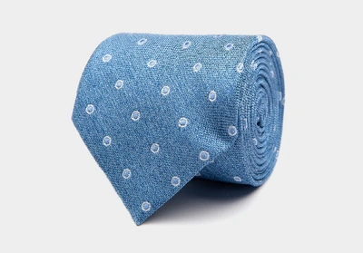 Shop Ledbury Men's Dark Blue Bateman Tie Silk