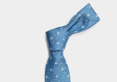 Shop Ledbury Men's Dark Blue Bateman Tie Silk