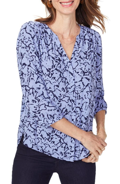 Shop Nydj Pleat Back Blouse In Mountain View Abstract