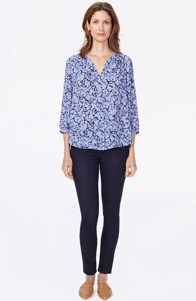 Shop Nydj Pleat Back Blouse In Mountain View Abstract