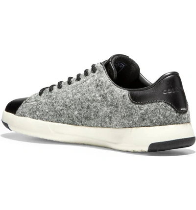Shop Cole Haan Grandpro Tennis Sneaker In Gray Wool / Black