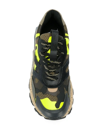 Shop Valentino Bounce Camouflage Sneakers In Yellow