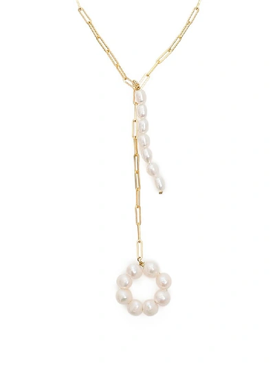 Shop Timeless Pearly Chain Necklace With Pearls In Variante Abbinata (white)