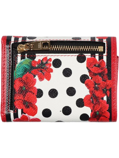 Shop Dolce & Gabbana Printed Leather Wallet In Rosso Fantasia