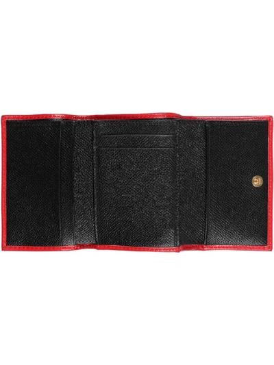 Shop Dolce & Gabbana Printed Leather Wallet In Rosso Fantasia