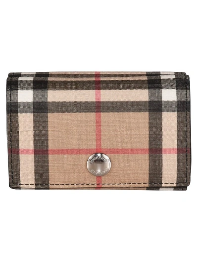 Shop Burberry Lark Check Continental Wallet In Black